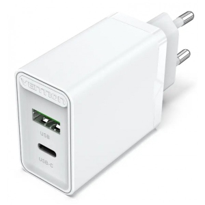 Автомобільний зарядний пристрій Vention USB Type C + QC4.0 18-20W White (FBBW0-EU)