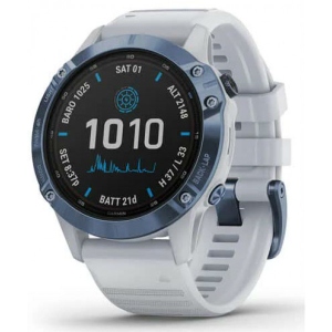 Смарт-годинник Garmin fenix 6 Pro Solar Mineral Blue Titanium with Whitestone Band (010-02410-19)