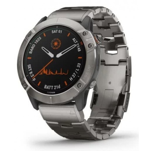 Смарт-годинник Garmin Fenix 6X Pro Solar Titanium with Vented Titanium Bracelet (010-02157-24)