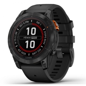 Смарт-годинник Garmin Fenix 7 Pro Solar Glass SltGrySS w/Black Band (010-02777-01)