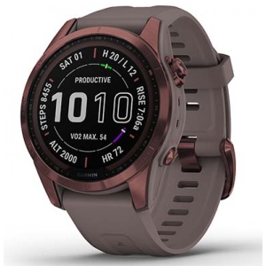 Смарт-годинник Garmin Fenix 7S Sapphire Sol Dark Bronze Ti w/Shale Gray Band (010-02539-29) в інтернет-магазині
