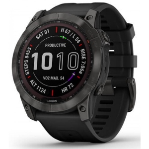 Смарт-годинник Garmin Fenix 7X Sapph Sol Carbon Gray DLC Ti w/Black (010-02541-11)