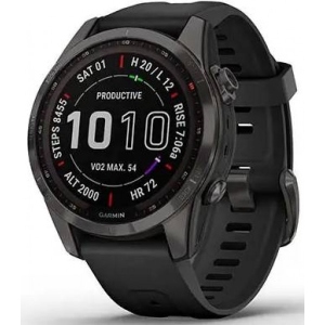 Смарт-годинник Garmin fenix 7S Sapphire Sol Carbon Gray DLC Ti w/ith Blk Band (010-02539-25)