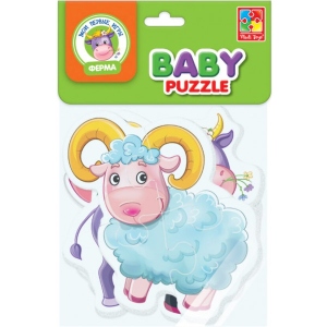 Пазли картонні (до 2 років) Vladi Toys Бебі пазли "Ферма" (рус) (VT1106-51)