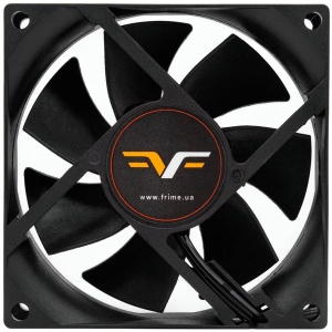 Корпусний вентилятор Frime 80x80x25мм 3pin+Molex 2000rpm 2Ball Bearing Black (FF80252BB20)