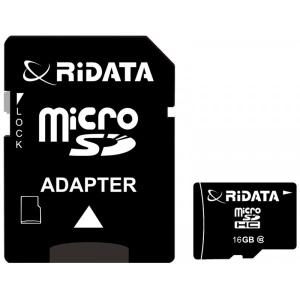 Карта пам'яті RiDATA microSDHC 16GB Class 10 + SD адаптер (FF953659)