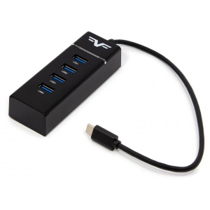 Хаб USB Frime 4xUSB 2.0 Type-C Black (FH-20060)