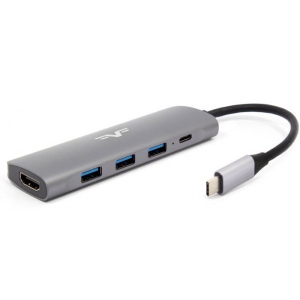 Хаб USB Frime 3*USB3.0, PD, HDMI Space Grey (FH-5in1.312HP)