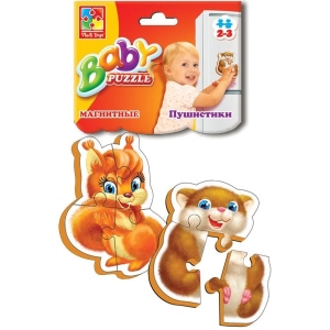Пазли магнітні (до 2 років) Vladi Toys Пухнастиків (рус) (VT3208-04)