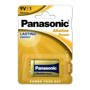 Батарейка тип 6F22 (1604) Panasonic ALKALINE POWER 6LR61 BLI 1 (6LR61REB/1BP)