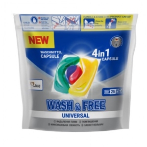 Капсули для прання WASH & FREE 25шт
