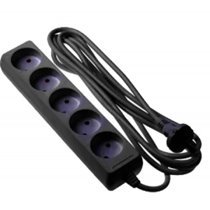 Подовжувач 220В 2E 5 розеток 1.5 м Black (2E-U0510M1.5BK)