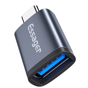 Перехідник Essager Soray OTG (Micro Female to Type-C Male) USB2.0 Adaptor Grey (EZJMC-SRC0G)