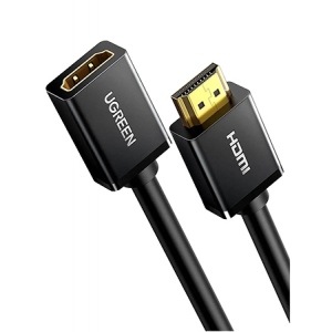 Кабель HDMI UGREEN HD107 Male to Female Extension Cable 1m Black (10141)