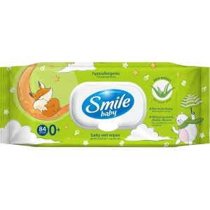 Вологі серветки для немовлят Smile baby Екстракт алое з клапаном 84 шт. (42107450)