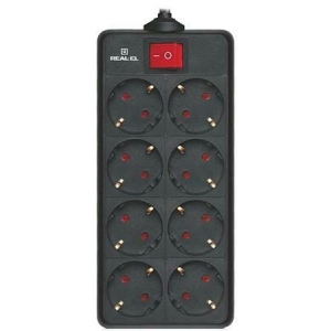 Мережевий фільтр REAL-EL RS-8 Protect 5m Black (EL122300024) Київ