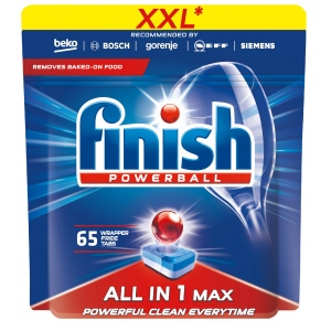 Набір для миття в посудомийній машині Finish ALL IN 1 MAX 65 таб
