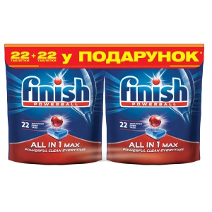 Таблетка для посудомийної машини Finish ALL IN 1 BOGOF 22 + 22