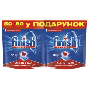 Таблетка для посудомийної машини Finish ALL IN 1 50+50
