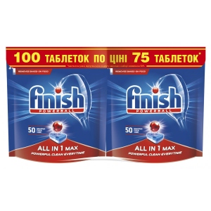 Таблетка для посудомийної машини Finish All in 1 50 +50 (-50% on 2nd)