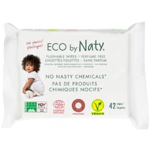 Серветки вологі для дітей Eco By Naty Органічні змиваються (245074)