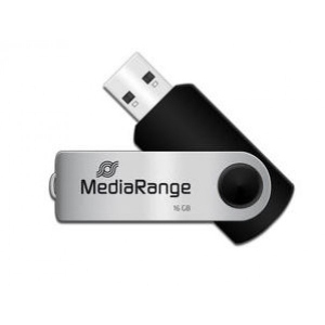 Флеш USB MediaRange USB2.0 16GB Black/Silver (MR910)
