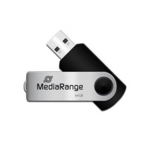 Флеш USB MediaRange USB2.0 64GB Black/Silver (MR912)