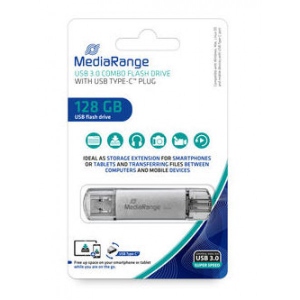 Флеш USB MediaRange USB3.0 128GB Type-C Silver (MR938)