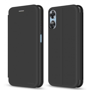 Чехол для смартфона MAKE Flip Soft-Touch PU Oppo A17 Black (MCP-OPA17BK)