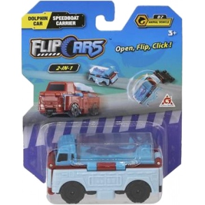 порівняти ціни на Машинка-трансформер Flip Cars 2 в 1 Автомобіль для дельфіна і Автомобіль для човна (EU463875-38)