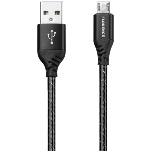 Кабель Florence Technic USB-microUSB 3A 1m Black (FL-2204-KM)