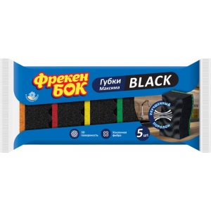 Губка для миття посуду поролонова Фрекен Бок Максима Black 5 шт. (4823071642346)