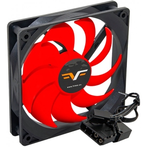 Корпусний вентилятор Frime 120x120x25мм, 3Pin, Black/Red (FRF120HB3)