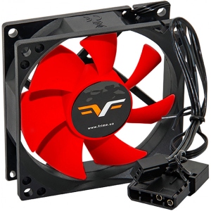 Корпусний вентилятор Frime 80x80x25мм, 3Pin, Black/Red (FRF80HB3)