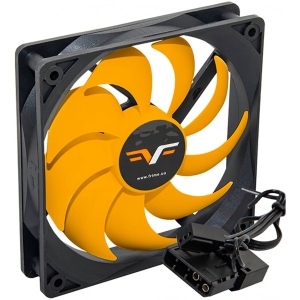 Корпусний вентилятор Frime 120x120x25мм, 3Pin, Black/Yellow (FYF120HB3)