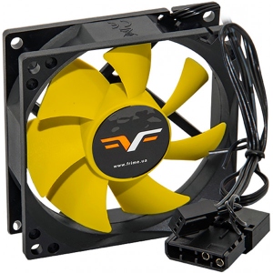 Корпусний вентилятор Frime 80x80x25мм, 3Pin, Black/Yellow (FYF80HB3)