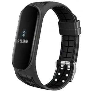 Ремінець для фітнес-браслету BeCover Lattice Style for Xiaomi Mi Smart Band 5 Black (705158)