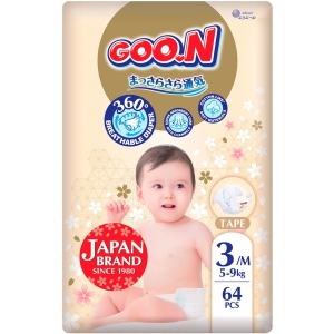 Одноразові підгузки Goo.N Premium Soft 5-9 кг 3(M) 64 шт. (F1010101-154)