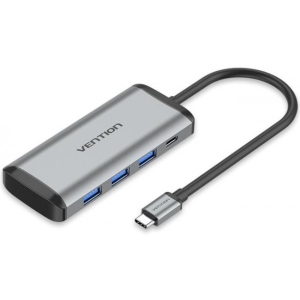Хаб USB Vention USB 3.1 Type-C 3хUSB 3.0/TF/SD/PD 87W (TGRHB) в Україні