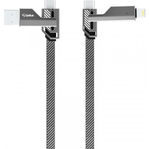 Кабель синхронизации данных Gelius Twister 4в1 USB-A/Type-C to Type-C/Lightning 60W 1,2m Gray (GP-UCN004)