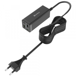 Мережевий зарядний пристрій Sandberg 4в1 2xUSB-C 2xUSB PD 65W QC 3.0 20Вт Black (441-45)