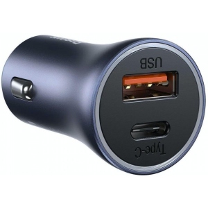 Автомобільний зарядний пристрій Baseus Golden Contactor Pro Dual Quick Charger Car Charger U+C 40W Dark Gray (CCJD-0G) в Києві