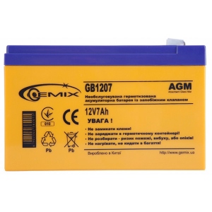 Акумулятор для ДБЖ Gemix 12V 7AH (GB1207) AGM