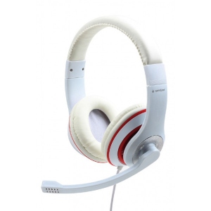 Навушники повнорозмірні дротові Gembird MHS-03-WTRD White/Red