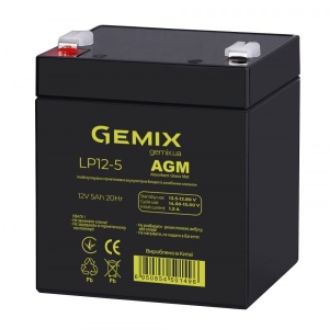Акумулятор для ДБЖ Gemix 12V 5.0 A AGM (LP12-5)
