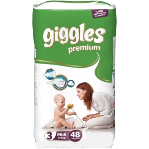 Одноразові підгузки Giggles premium Размер 3 (4-9 кг), 48 шт. (8680131201594)