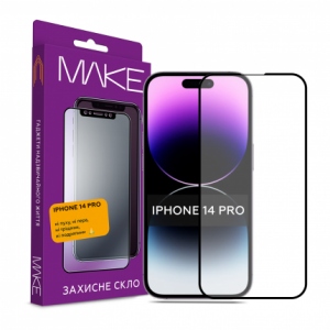 Захисне скло для смартфону MAKE Full Cover Full Glue Apple iPhone 14 Pro (MGF-AI14P)