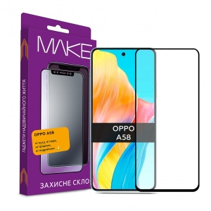 Захисне скло для смартфону MAKE Full Cover Full Glue Oppo A58 (MGF-OA58)