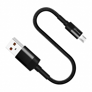 Кабель Grand-X USB-microUSB 0.2m Power Bank Black (FM-20M)
