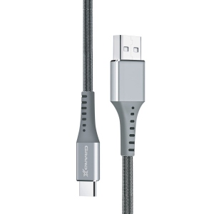 Кабель синхронізації даних Grand-X USB-USB Type-C 1.2m Fast Сharge Grey (FC-12G)